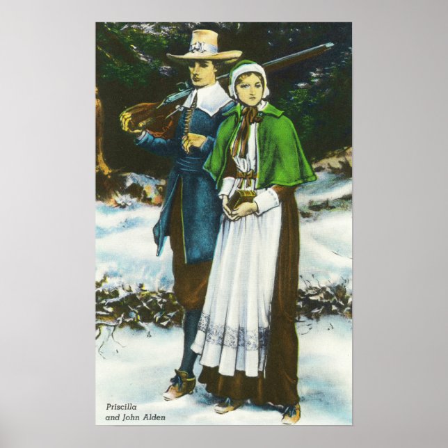 Priscilla und John Alden Scene Poster (Vorne)