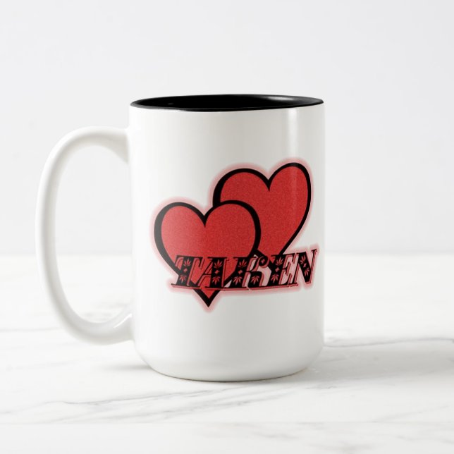 Prise de Mug café Coeurs rouges (Gauche)