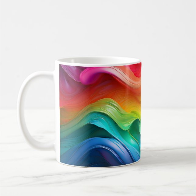 Prism Flow – Rainbow Abstract Mug (Gauche)