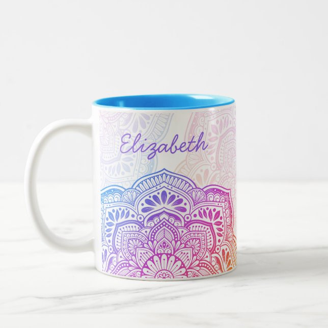 Prism Flower Mandala Personalisierte Tasse (Links)