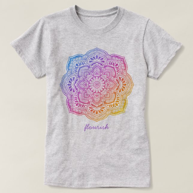 Prism Flower Mandala Personalized T-Shirt (Design devant)