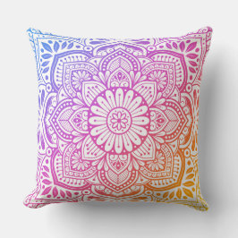 Prism Flower Mandala Throw Pillow Kissen