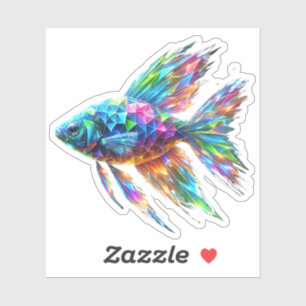 Prism Glow Geometric Fish Aufkleber