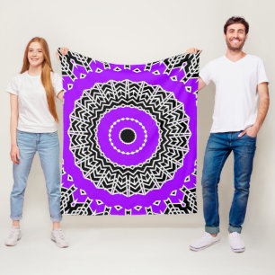 Prism Mandala ( Violett ) Fleecedecke