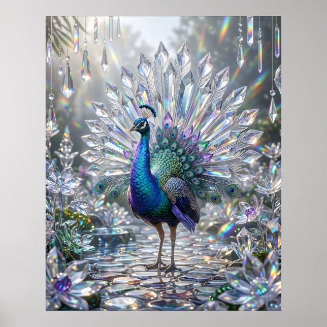 Prism Pfau Kristallgarten Poster (Vorne)