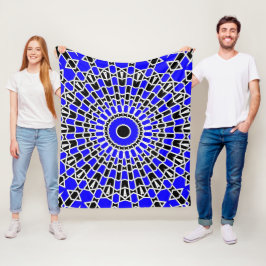 Prisma-Mandala (blau) Fleecedecke