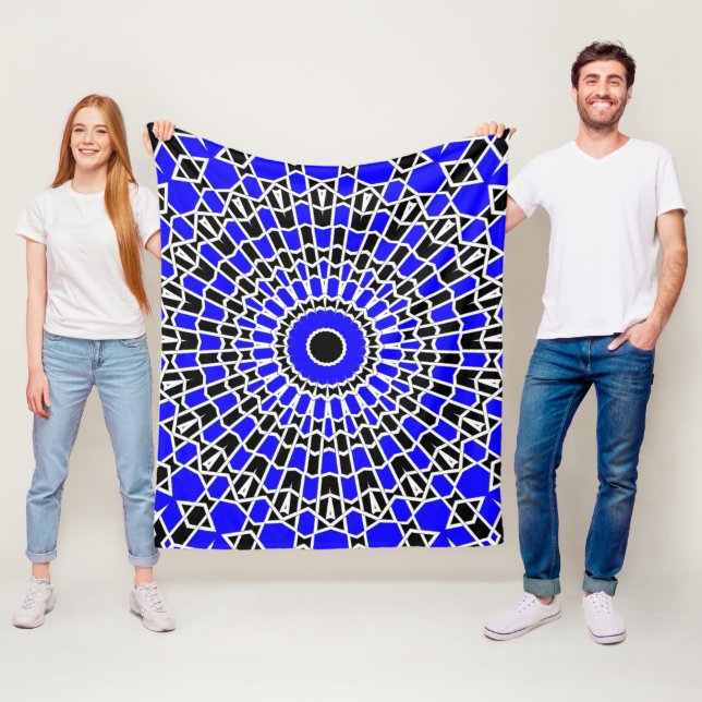 Prisma-Mandala (blau) Fleecedecke (Beispiel)