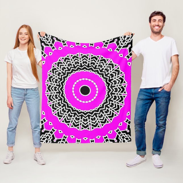 Prisma-Mandala (Rosa) Fleecedecke (Beispiel)