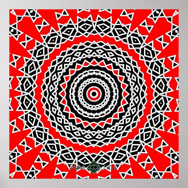 Prisma-Mandala (rot) Poster (Vorne)
