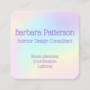 Prisma Pastel Rainbow Prisma Business Cards Quadratische Visitenkarte