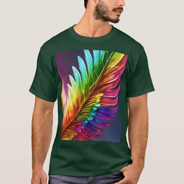 Prismatic Guardian Wings - 3D Hyper-Realistic Rain T-Shirt (Vorderseite)