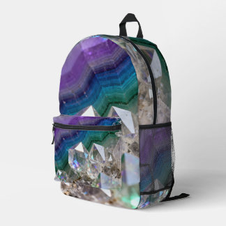 Prismatic Quartz Fusion Vibrant Crystal Design Bedruckter Rucksack