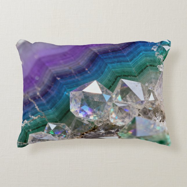 Prismatic Quartz Fusion Vibrant Crystal Design Dekokissen (Vorderseite)