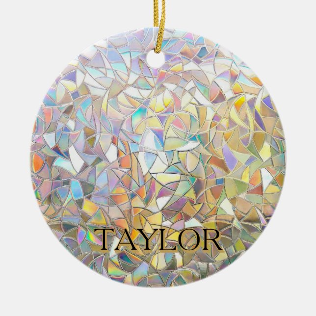 Prismatic Stained Glass Effect - Rainbow Prismatic Keramik Ornament (Vorne)