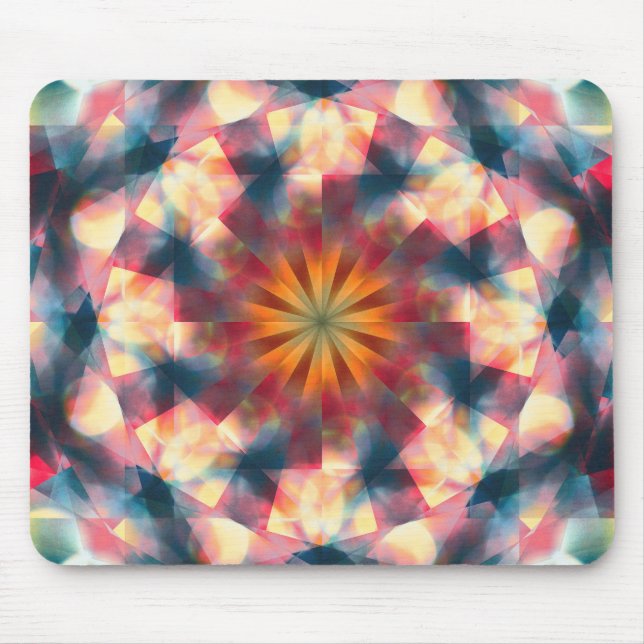 Prismatisch Kaleidoskopisch Psychedelisch Mandala Mousepad (Vorne)