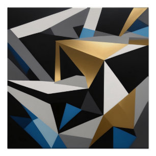 Prismatische Fragmente Dreiecke miteinander verbun Poster
