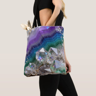 Prismatische Quarz-Fusion lebendiges Kristalldesig Tasche