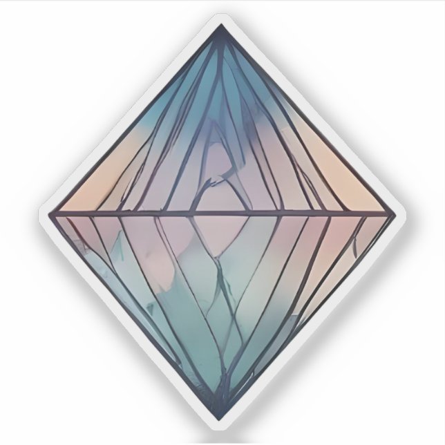 Prismatische Reflektionen: Abstrakter geometrische Aufkleber (Vorderseite)