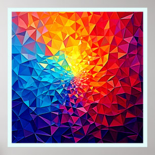 Prismatisches Chaos Digitalgitter-Design Poster