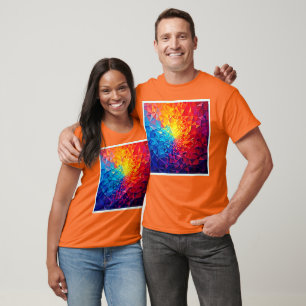 Prismatisches Chaos Digitalgitter-Design T-Shirt