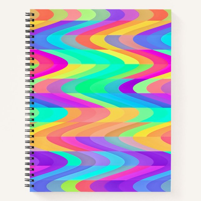 Prismatisches Flow Waves SpiralNotebook Notizbuch (Vorderseite)