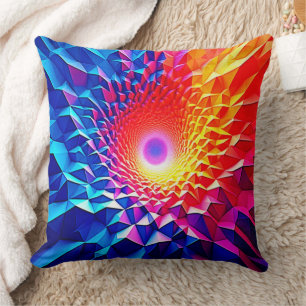 Prismatisches geometrisches Farbstrudel-Design Kissen