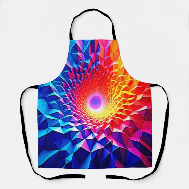 Prismatisches geometrisches Farbstrudel-Design Schürze (Vorderseite)
