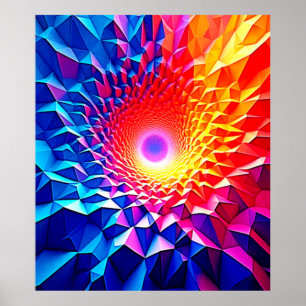 Prismatisches geometrisches Farbwirbeldesign Poster