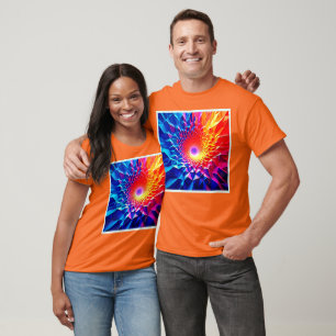 Prismatisches geometrisches Farbwirbeldesign T-Shirt