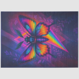Prismatisches Psychedelic Moth Decoupage Paper - L Seidenpapier