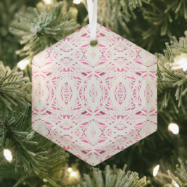 Prismatisches Rosa-Weiß-Abstraktes Acryl-Kunstwerk Ornament Aus Glas