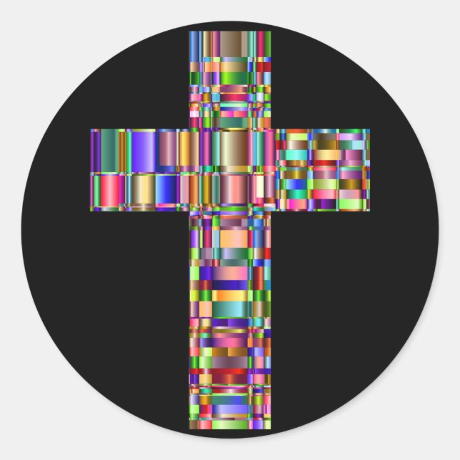 Prismenkreuzkleber Runder Aufkleber (Vorderseite)