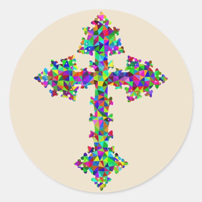 Prismenkreuzkleber Runder Aufkleber (Vorderseite)