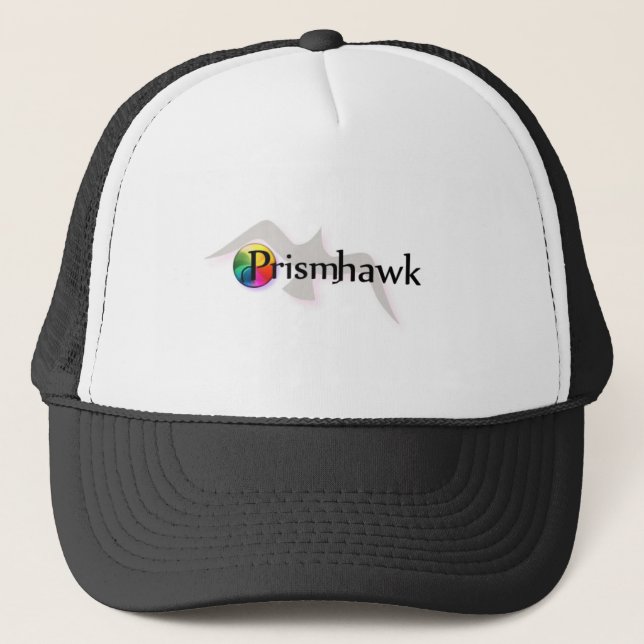 Prismhawk Logo-schwarzer Hut Truckerkappe (Vorderseite)
