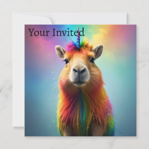 Prismhorn: Das Regenbogen-Capybaraicorn Einladung