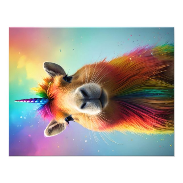 Prismhorn: Der Regenbogen Capybaraicorn Fotodruck (Vorne)