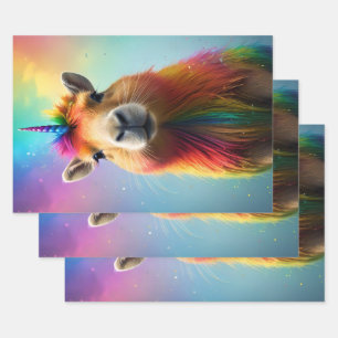 Prismhorn: Der Regenbogen Capybaraicorn Geschenkpapier Set