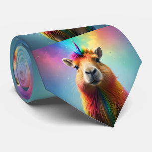 Prismhorn: Der Regenbogen Capybaraicorn Krawatte