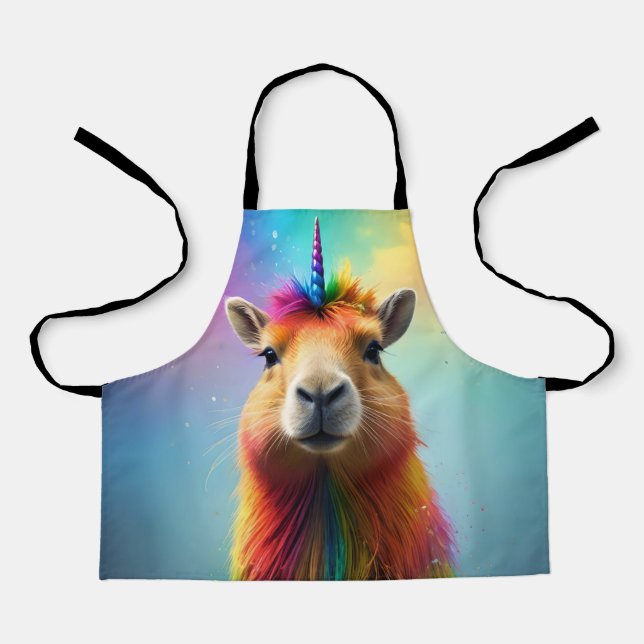 Prismhorn: Der Regenbogen Capybaraicorn Schürze (Vorderseite)
