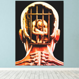 Prison de l'Esprit –  Art Mural Conceptuel Surréal