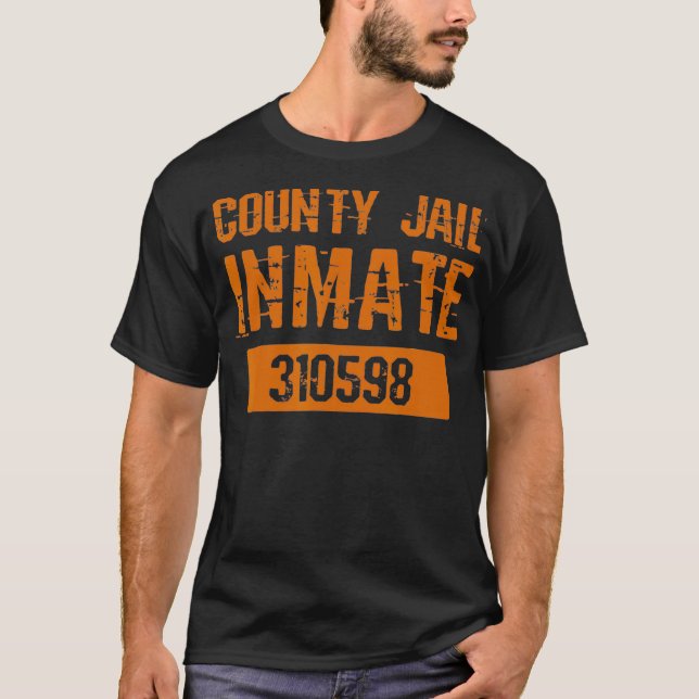 Prison Inmate Costume County Jail Inmate T-Shirt (Vorderseite)