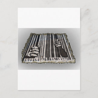 PRISON JAIL BAR CODE POSTKARTE