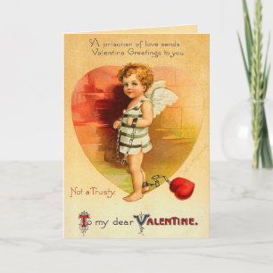 Prisonnier vintage de Valentine de carte d'amour