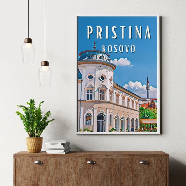Pristina, das Herz des Kosovo Poster (La ville de Pristina est exacte près des monts ts Goljak et à quelques kilomètres au nord des monts)