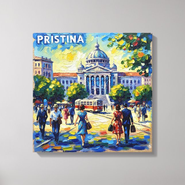 Pristina Kosovo Cathedral Square Stretched Canvas Leinwanddruck (Vorderseite)