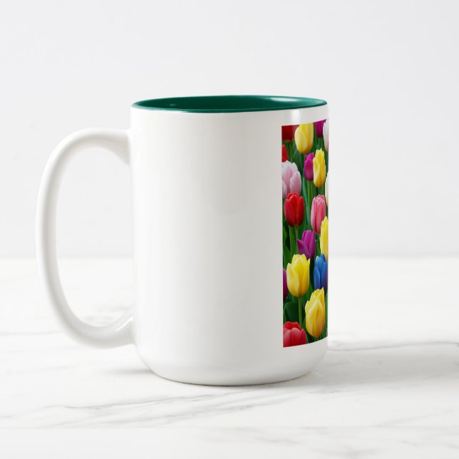 Pristine Tulips Mug Zweifarbige Tasse (Links)