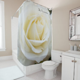 Pristine White Rose Nah-Up Foto Duschvorhang