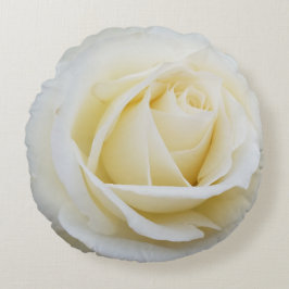 Pristine White Rose Nah-Up Foto Rundes Kissen