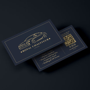 Privatchauffeur Transport Dunkelblau VIP Visitenkarte