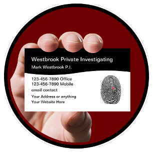 Privatdetektiv Moderner Fingerabdruck Visitenkarte